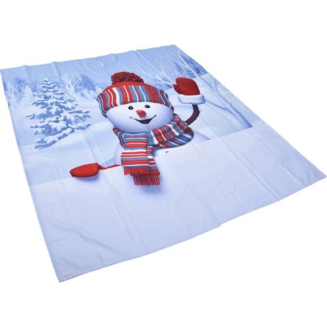 Rideau occultant haute qualité 3D numérique motif original Père Noël et bonhommes de neige 170x200cm - Série Noël 4 pièces (1/5)