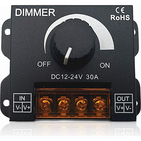 Variateur Interrupteur de Gradation Dimmer de Commutateur ON/OFF 12V-24V 30A pour Bandes de LED Lampe Contrôle Luminosité (1/5)