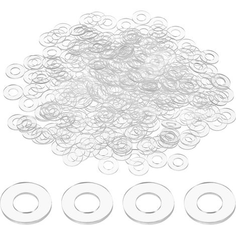 300pcs Rondelles Plates PVC M6 6mm Alésage 10mm OD 1mm Épaisseur (1/5)