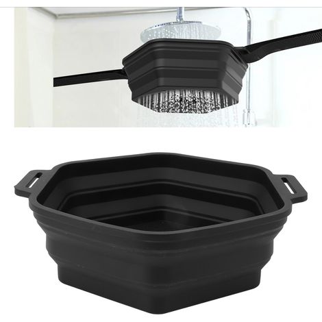 Baquet de Bain Glacé en Silicone Reversible et Portatif Refroidissement Rapide Noir