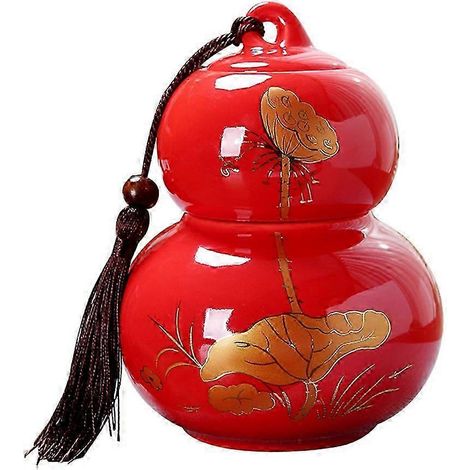 Boîte à thé en céramique rouge pour la maison (1/5)