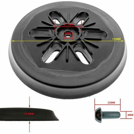 Disque abrasif pour ponceuse excentrique Bosch GEX 150 AC, PEX 15 AE, GEX 150 Turbo 150 mm avec vis (1/4)