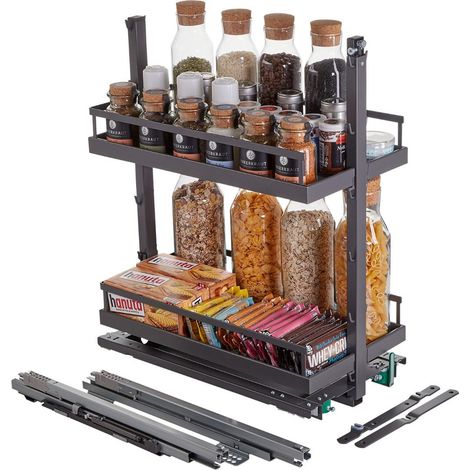 DISPENSA junior III Apothekerauszug anthrazit für Korpusbreite 300 mm mit ARENA style Tablaren / Kesseböhmer (1/5)