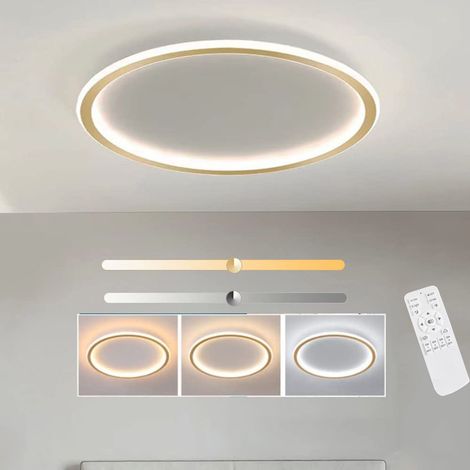 Plafonnier LED, plafonnier encastré rond moderne 40CM avec télécommande, 3000K-6000K à intensité variable en continu, adapté au salon (1/4)