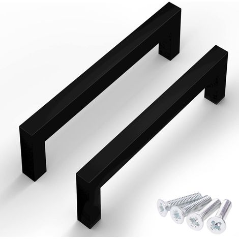 2PCS Poignée de meuble, Acier inoxydable, Finition brossée, Pour tiroirs et placards de cuisine (1/5)