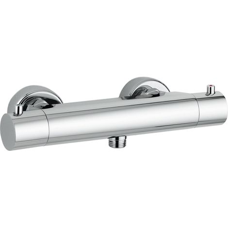 Nobili – Mitigeur thermostatique de douche TAGO – Corps laiton chromé – Blocage sécurité 38° – Clapet anti-retour – Raccord S à rosaces (1/5)