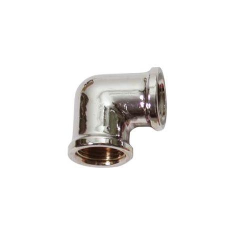 GOMITO FEMMINA FEMMINA OTTONE CROMATO- - FF 1/2 - 5 pezzi