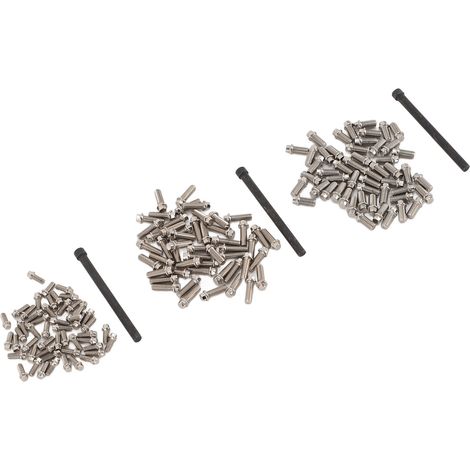 Kit de 150 vis de moyeu de roue RC M2, M2.5 et M3 en acier inoxydable pour voitures RC 1/8, 1/10, 1/12 et 1/16 (1/5)