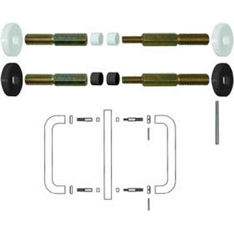 2PZ FISSAGGIO DOPPIO PER VETRO-LEGNO-ALLUMINIO - mm.300/350 in nylon colore bi