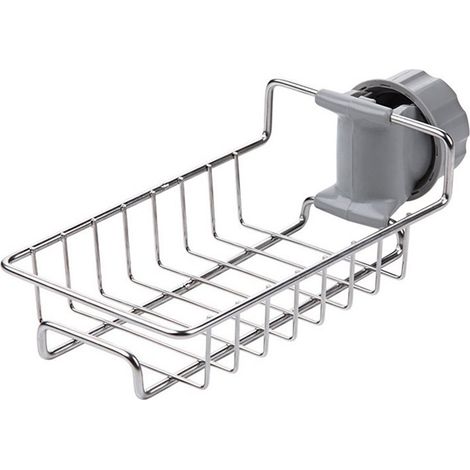 Organisateur de robinet de cuisine en acier inoxydable, égouttoir suspendu rotatif pour éponge de salle de bain et savon (1/5)