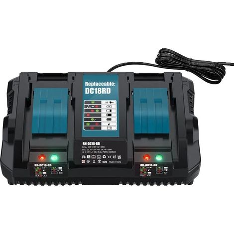 Batería de repuesto, 18 V, capacidad de 6000 mAh, cargador inteligente, cargador de 6 A (1/2)