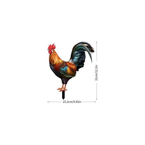 1pc piquet de jardin en forme de coq-Décoration en acrylique-Pour jardin,pelouse (1/5)
