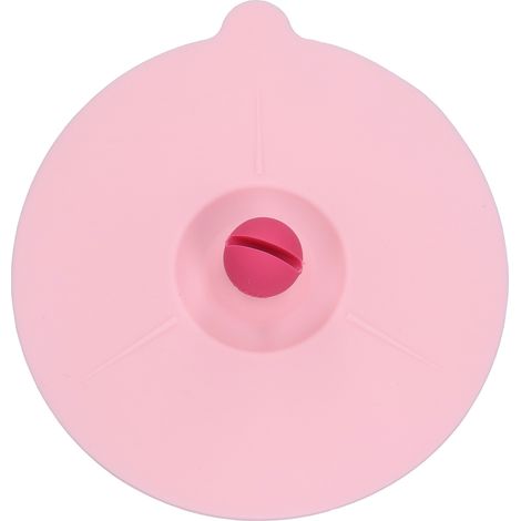 Couvercle de tasse en silicone rose, résistant à la chaleur, robuste, durable, facile à utiliser et anti-poussière. (1/5)