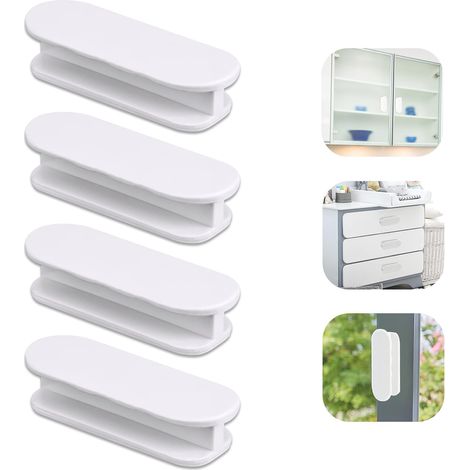 Lot de 4 poignées de porte de balcon Poignées de porte, placard, meuble en verre - Extérieur en plastique - Matériaux de qualité supérieure (1/5)