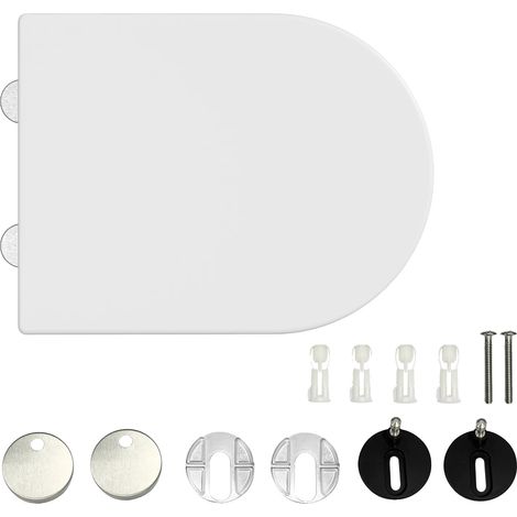 Siège de toilette, siège enfant intégré, mécanisme de fermeture douce, BLANC (1/2)