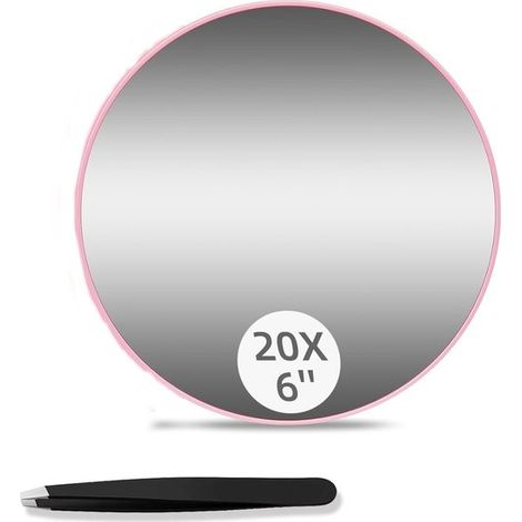 Miroir de Maquillage - Grossissement x20 - Miroir à ventouse - Mini miroir de maquillage - Miroir grossissant - Miroir grossissant à ventouse - Convient pour un usage domestique, en institut de beauté (1/5)