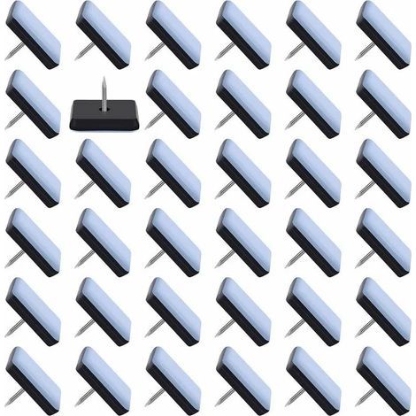 (25x25mm) Pack of 50 Teflon Furniture Glides, Furniture Gliders with Nails, Nail-on Chair Glides