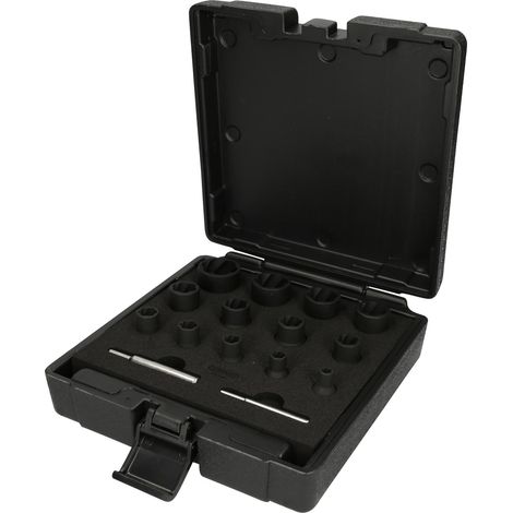 KS TOOLS  1/4"+1/2"  Juego de  vasos de  impacto  de perfil  en espiral,  15 piezas  - 913.1460 (1/4)