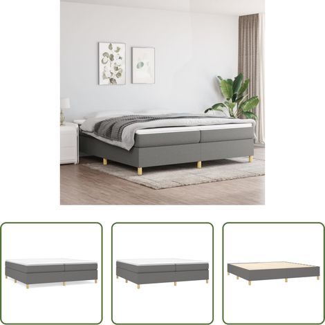 vidaXL Matratze -  Boxspringbettgestell Dunkelgrau 200x200 cm Stoff (1/5)