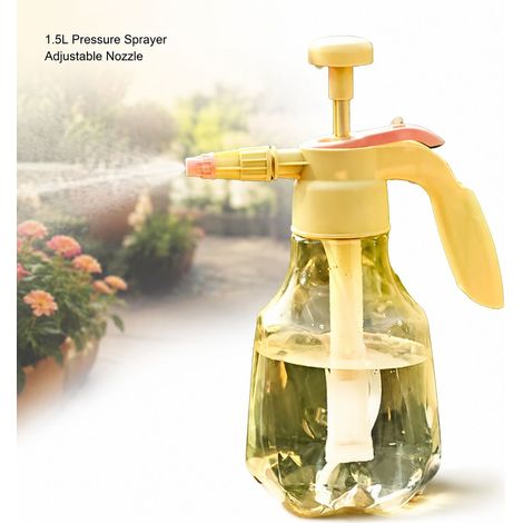 Pulvérisateur à pression 1.5L - Bouteille d'arrosage - Jardinage - Plastique PP PET - Jaune - Grande capacité - Ergonomique (1/5)