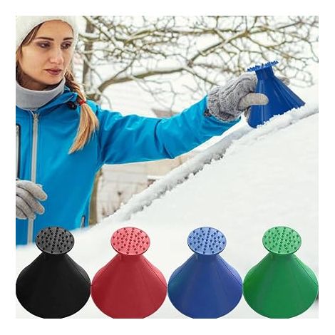 Car Ice Scraper with 360 Degree Round Funnel, Cone Ice Scraper (4 Pcs) (1/5)