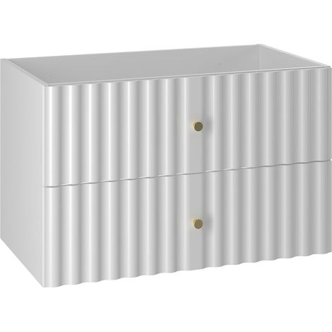 Waschtischunterschrank 80cm Izae mit 2 Schubladen, Weiß (1/5)