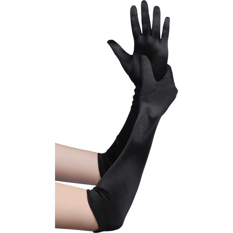 Gants Femme Satin Classique Opera Fest Party Audrey Hepburn Gants Style Années 1920 Gants Élastiques Adultes, (1/5)