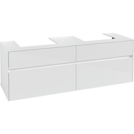 V&B Handwaschbeckenunterschrank COLLARO 1600x548x500mm Glossy White
