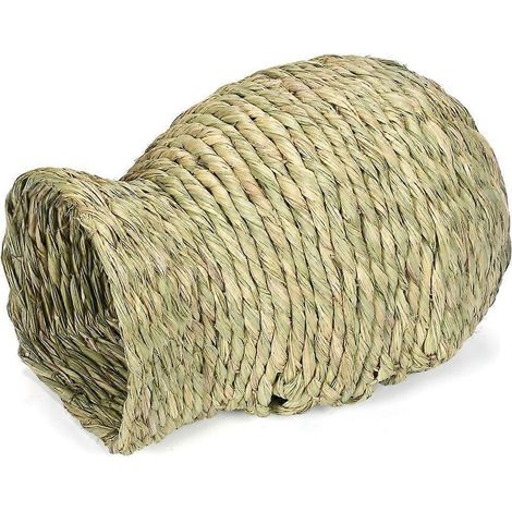Maison en herbe pour lapin, lit pour animaux de compagnie, nid pour lapin, jouet de dentition pour hamsters et hérissons