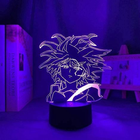 Lampe de nuit 3D illusion anime Hunter X Hunter Killua LED pour chambre, cadeau d'anniversaire, acrylique LED HXH Killua Godspeed avec télécommande (1/5)