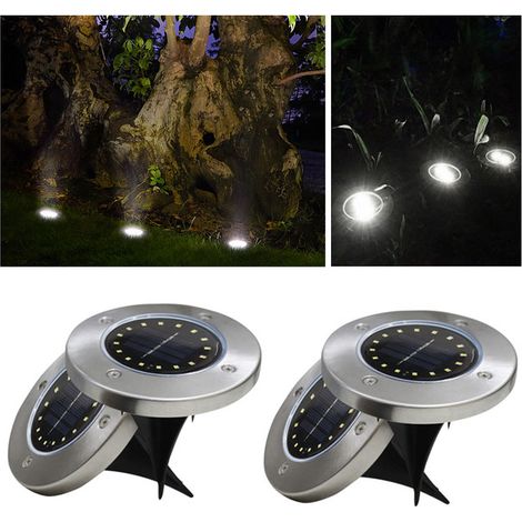 Lampada da terra solare da 4 pezzi con 16 LED, impermeabile IP65, illuminazione per esterni, ideale per giardini e prati, 6000K (1/5)