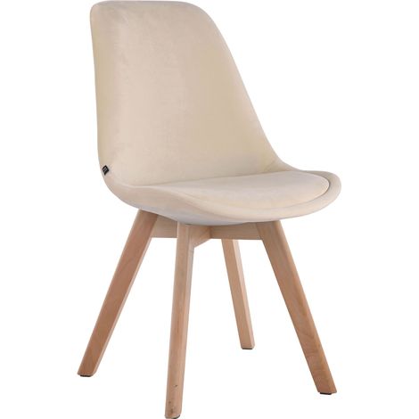 Sedia Borneo in velluto crema natura (1/3)