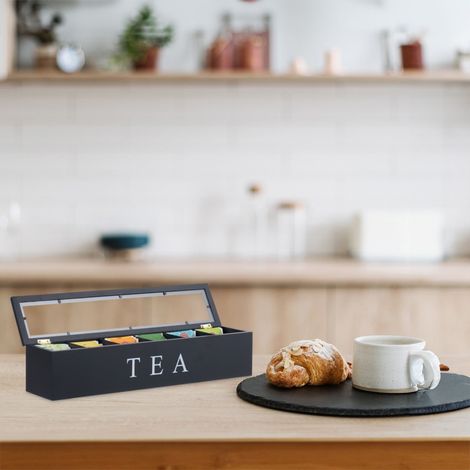 Organizer per bustine di te in bambu con 6 scomparti