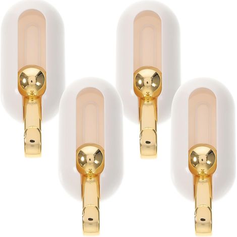 Lot de 4 crochets muraux adhésifs blancs pour salle bain et cuisine, (1/5)