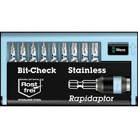 Wera BC 10/9 05071110001 Kit inserti 10 parti Taglio, Croce Phillips, Croce Pozidriv, TORX interno (1/5)