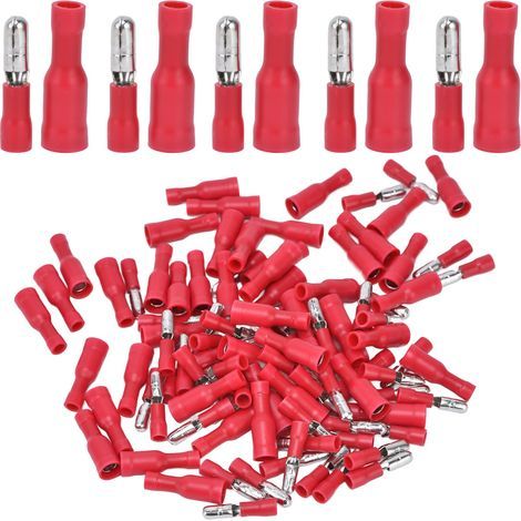 50 Paar isolierte Kabelschuhe, Schnellcrimp-Stoßverbinder (Stecker und Buchse) für 22 bis 16 AWG (1/5)