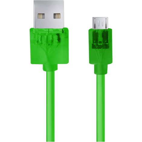EB184G Esperanza Micro-USB-2.0-Kabel A-B M/M 1,0 m, grün transparent (1/2)