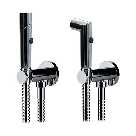 KIT DOCCETTA SHUT-OFF IDROSCOPINO DOPPIA FUNZIONE TONDA Cromo