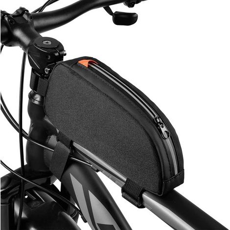 Bolsa para bicicleta - Bolsa para cuadro - Bolsas para bicicleta - Impermeable - Con reflectores - 1L-22,5510cm - Negra (1/5)