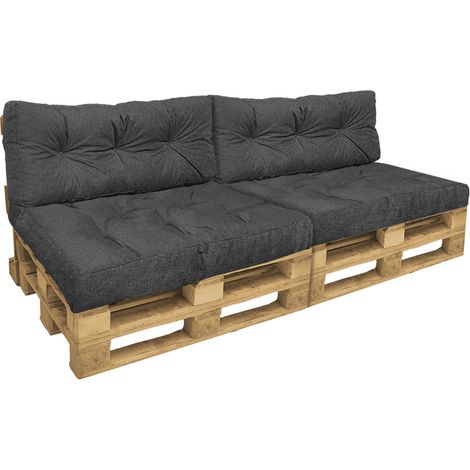 Lot de 4 Coussins pour palettes en bois gris