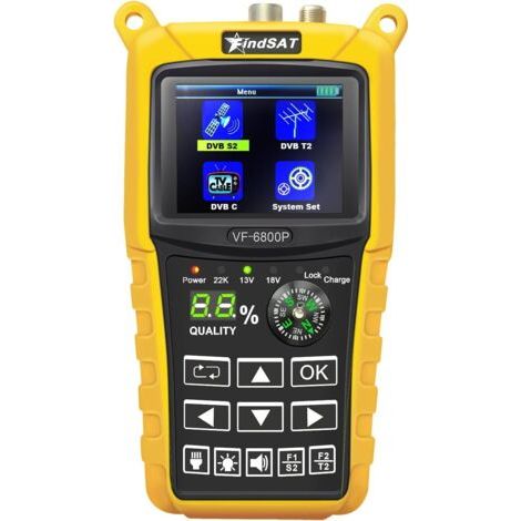 Pointeur satellite VF6800P DVB-S/S2, DVB-T/T2, DVB-C – Mesureur de signal numérique – Protection LNB – Pour installation extérieure (1/5)
