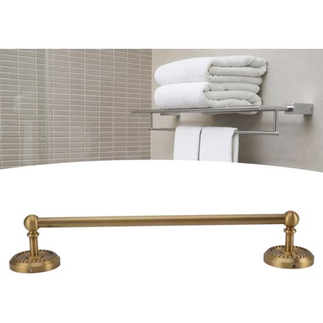 Porte-serviettes de salle de bain en cuivre, Style européen, cintre mural de salle de bain, couleur Antique, 41cm (1/5)
