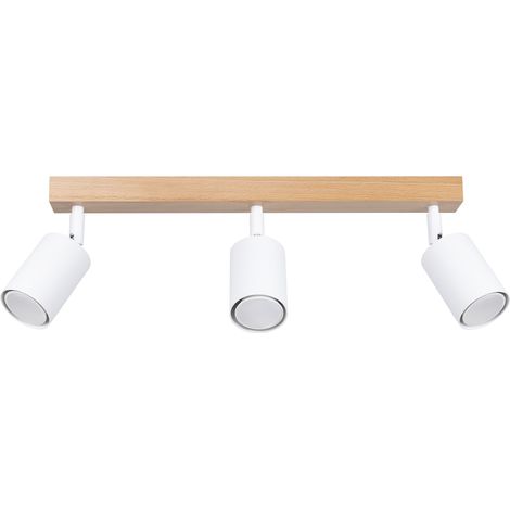 PLAFOND TUNDRA 3 GU10 BOIS BLANC LUMILO 12.585.88 (1/5)