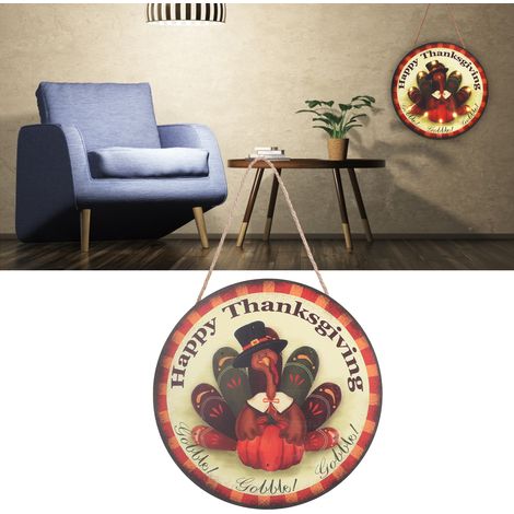 Décorations de porte intérieures et extérieures pour Thanksgiving : panneau lumineux LED en bois (1/5)