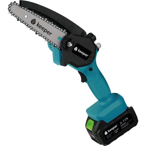 Tronçonneuse à batterie 18V – Guide 15,24 cm – 1 batterie 1,5Ah – Autonomie 30 min – Système de lubrification manuelle – Keeper (1/5)