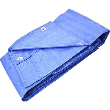 1 Bâche Polyéthylène Bleu 3x3m Œillets Aluminium Protection Jardin Camping Toit (1/5)
