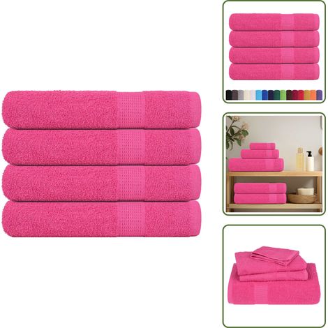 vidaXL Saunatücher 4 Stk. Rosa 80x200 cm 360 g/m² 100% Baumwolle (1/5)