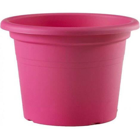 Runde Kunststoffvase "Cilindro Basic" für Garten, Pflanzen und Blumen -20 cm / Seilfarben