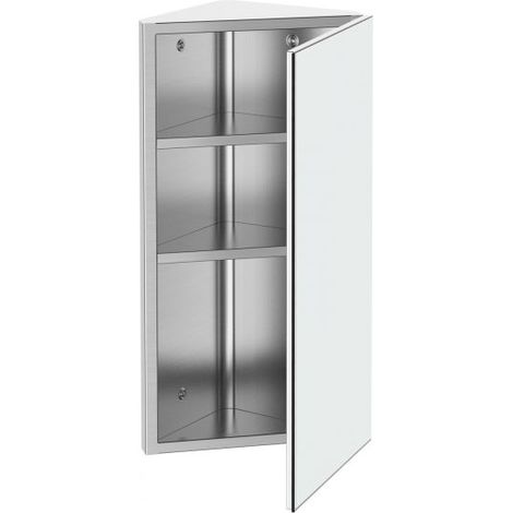 EASYCOMFORT Armadietto Pensile Angolare da Bagno in Acciaio con Specchio Salvaspazio 60 x 30 x 18.4cm