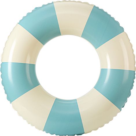 Bouée de natation rétro en PVC épais pour enfants (3-6 ans) et adultes – Bouée flottante rayée, soutien sous les bras, sécurité aquatique, modèle cyan-lsw